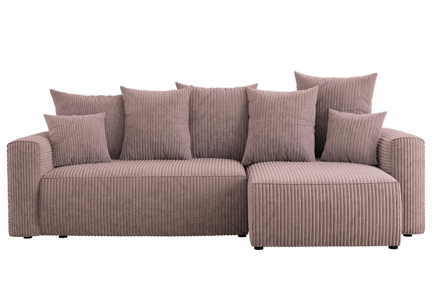 ECKSOFA DAVE L - Pink/Schwarz, Holzwerkstoff (238/87cm) - Meblini