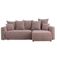 ECKSOFA DAVE L - Pink/Schwarz, Holzwerkstoff (238/87cm) - Meblini