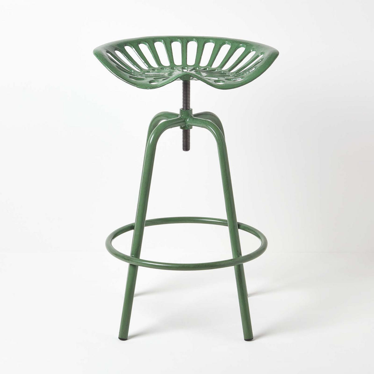 BARHOCKER Traktorsitz, Metall im Vintage-Look, höhenverstellbar - Grün, Metall (47/74/50cm) - Homescapes