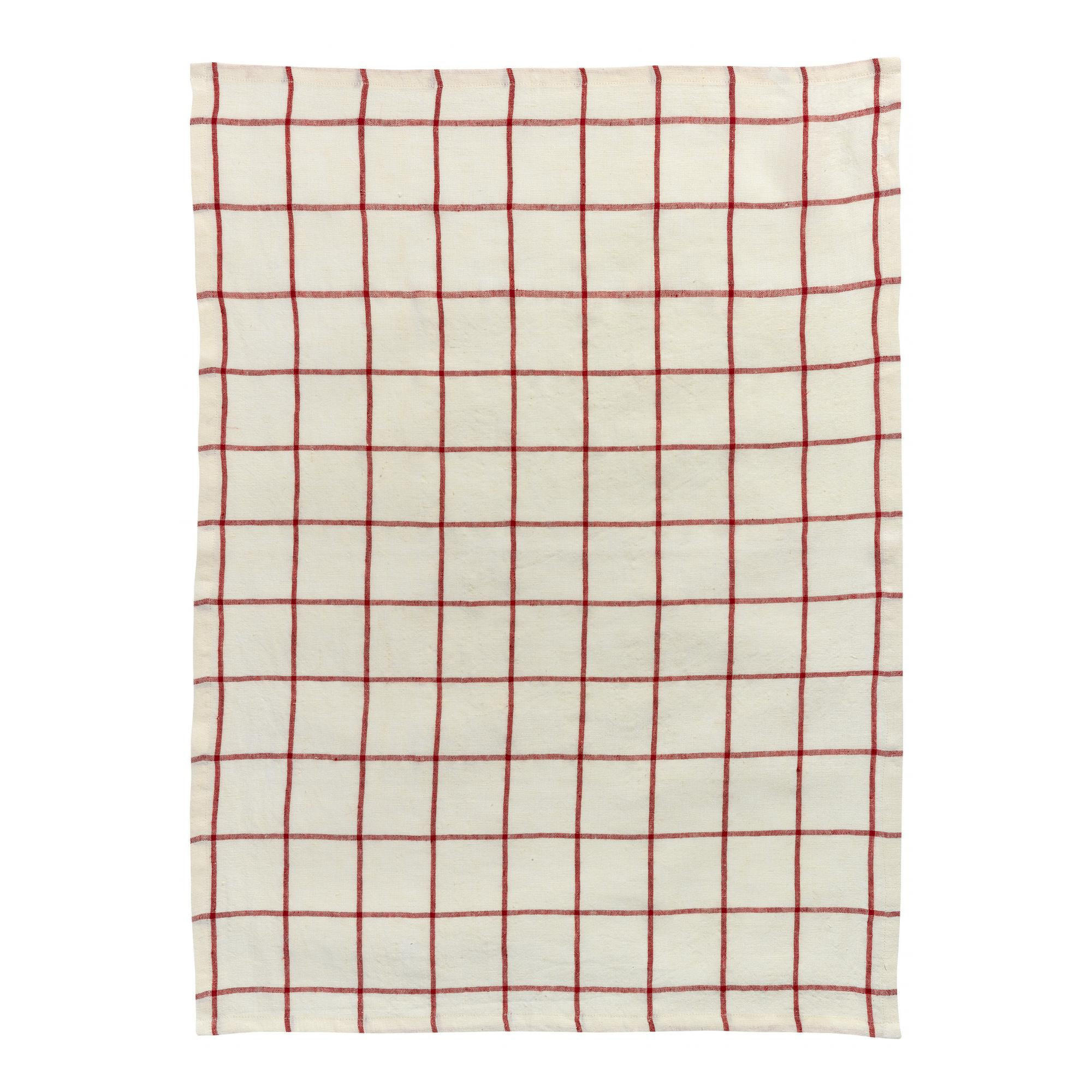 GESCHIRRTUCH Karma natur/rot 55 x 75 cm - Naturfarben, Textil (75/55cm) - Winkler