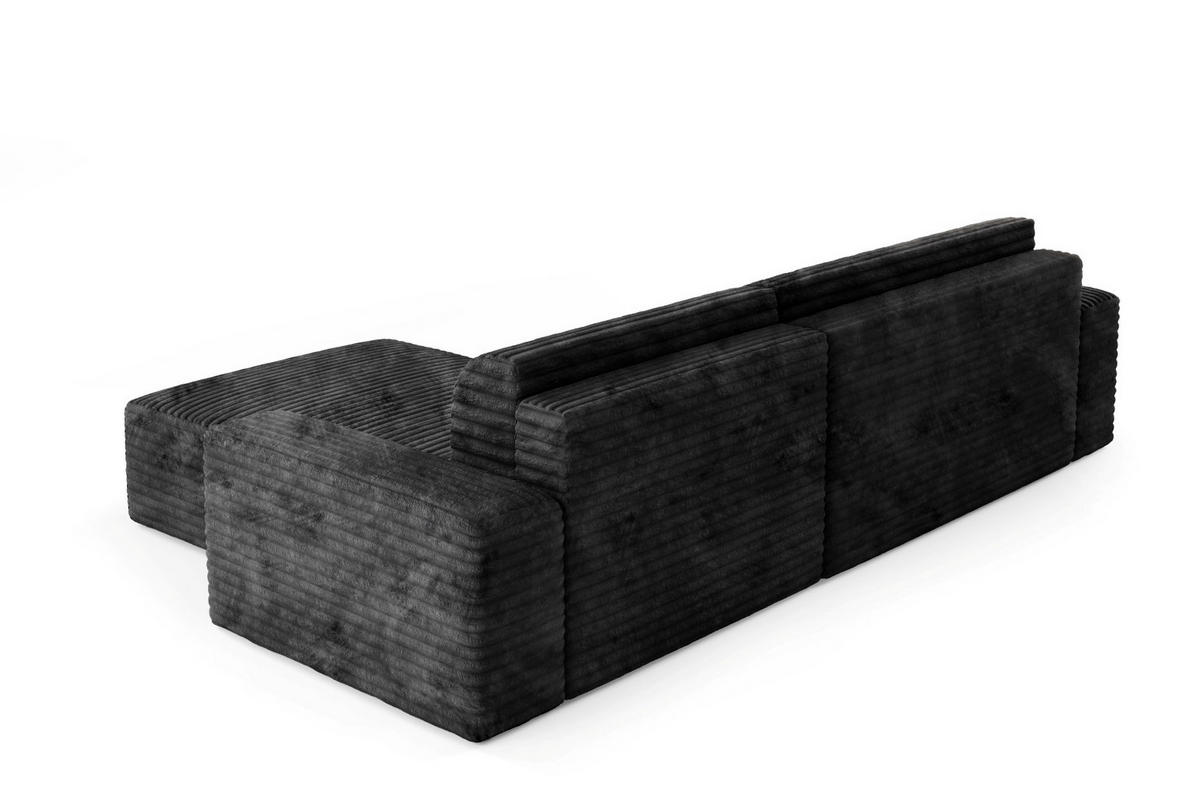 ECKSOFA mit Schlaffunktion Schwarz - Schwarz, Holz/Holzwerkstoff (300/185cm) - Furnisell