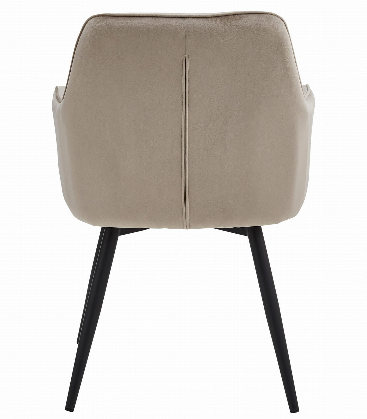 ESSZIMMERSTUHL LUKK360 dunkelbeiger Sitz, schwarze Beine - Beige/Schwarz, Textil (56/84/61cm) - Valora