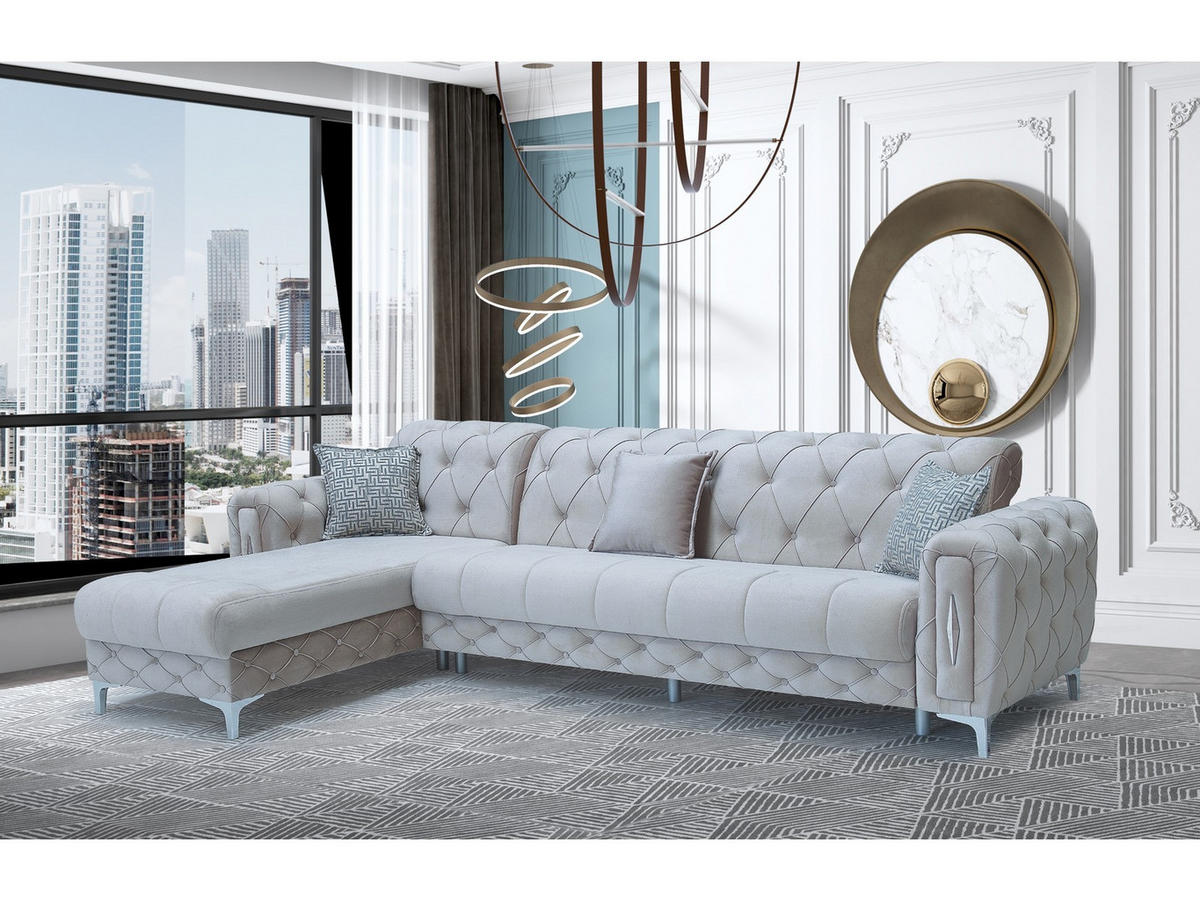ECKSCHLAFSOFA Patna Beige - Schenkel gleich lang - Beige, Holzwerkstoff/Kunststoff (315/315cm)