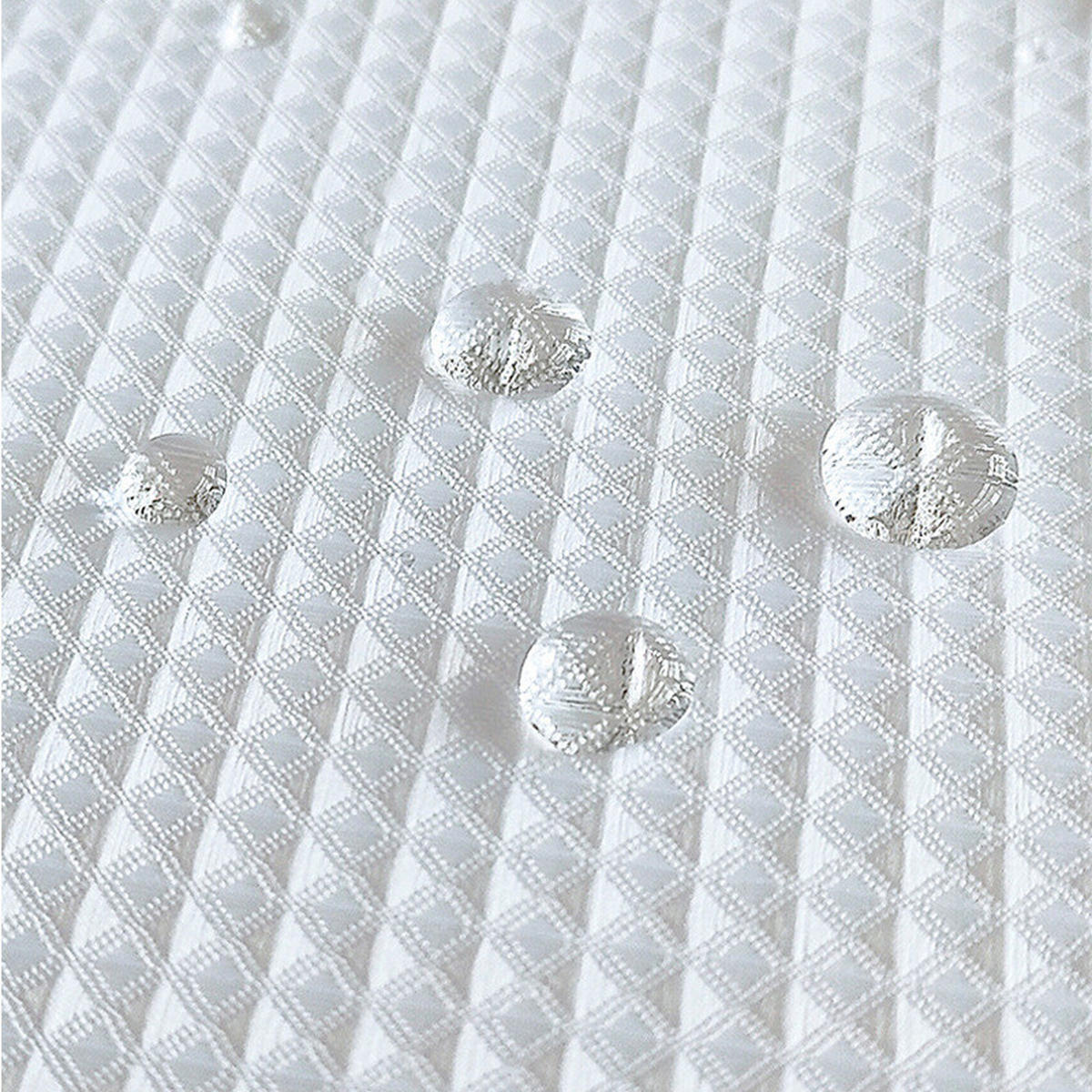 DUSCHVORHANG Weiß Waffelstruktur dick Polyester schimmelresistent wasserdicht mit Ringen - Weiß, Textil (200/0.5cm) - MCBOSON