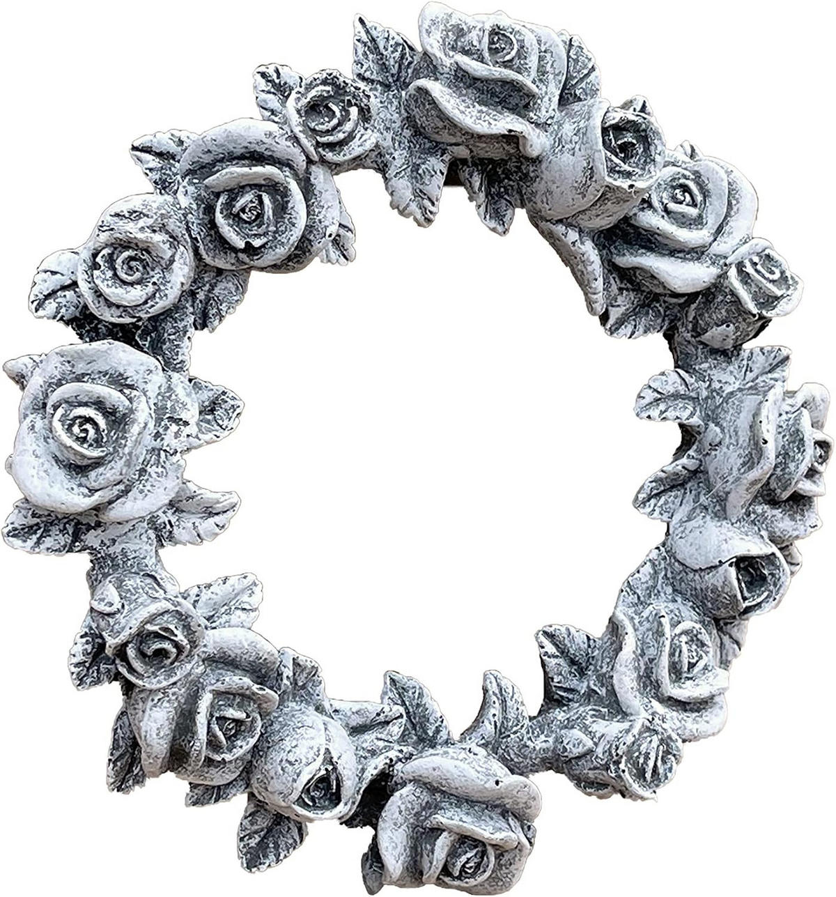 STEINFIGUR kleiner Rosenkranz aus Steinguss, frostfest - Grau, Stein (14/2/14cm) - stoneandstyle