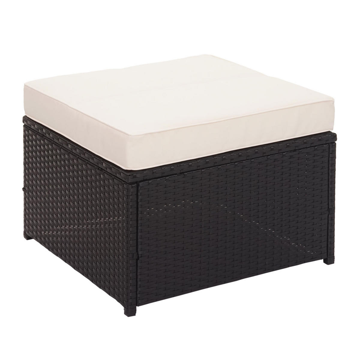 POLY-RATTAN GARNITUR Schwarz, Beige - Beige/Schwarz, Kunststoff - MCW