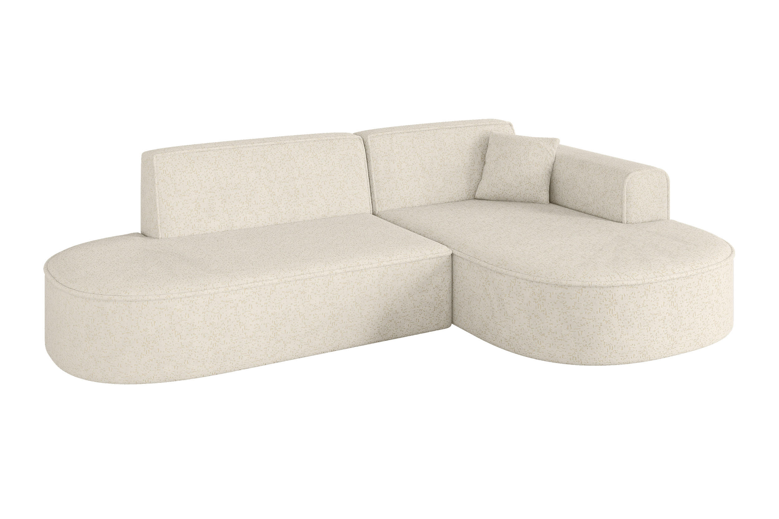 ALTDECOR ROHOVÁ SEDACÍ SOUPRAVA s otomanem vpravo MARI-L1 – 243 × 171 × 79 cm, krémová látka