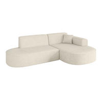 ECKSOFA Ottomane Rechts MARI-L1 - 243x171x79 cm Creme Tissu - Creme/Schwarz, Holzwerkstoff/Kunststoff (171/243cm) - ALTDECOR