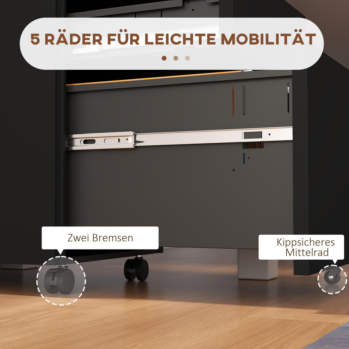 AKTENSCHRANK mit Schloss, für A4 Legal, Briefformat, Stahl - Schwarz, Metall (43.5/60/37cm) - Vinsetto