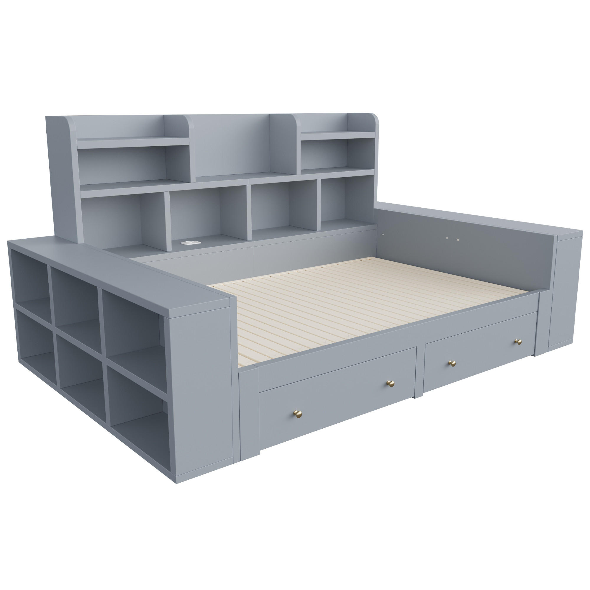 ComfortXL Ausziehbett Grau 90x200 cm