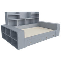 AUSZIEHBETT 90/180/200 cm mit Ablagefächern und Schubladen, DE-41646, in Grau - Grau, Holzwerkstoff (90/200cm) - ComfortXL