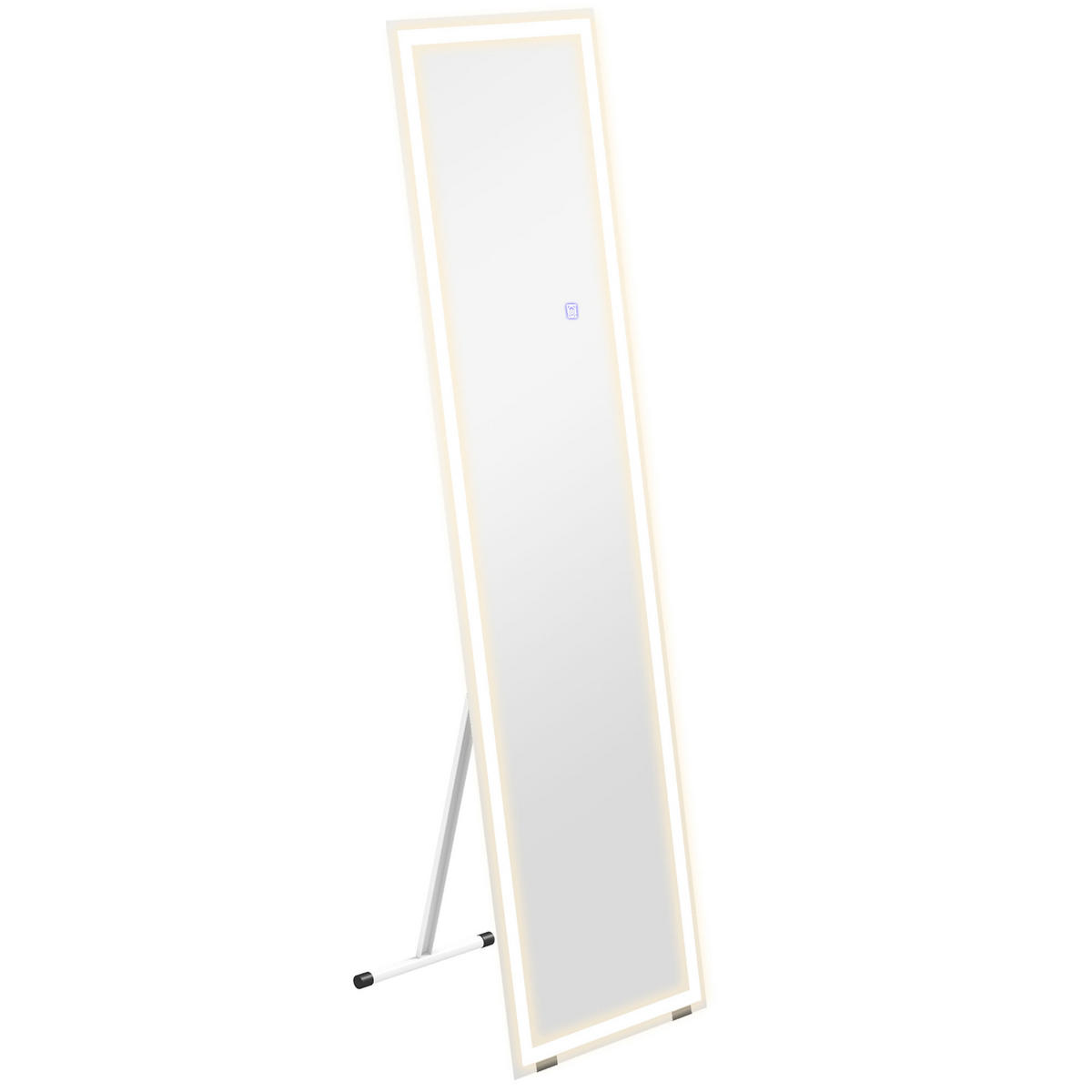 GANZKÖRPERSPIEGEL, 40 x 150 cm Standspiegel, Wandspiegel mit LED-Leuchte - Weiß, Glas (40/2.9/150cm) - HOMCOM