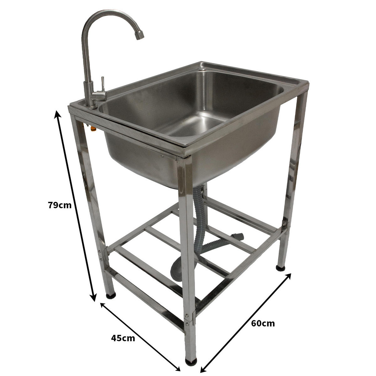 MEHRZWECK-CAMPING-SPÜLE EDELSTAHL - Silberfarben, Metall (60/79/45cm)