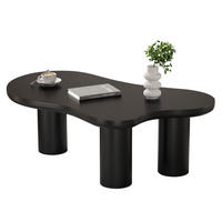 COUCHTISCH, Wolkenform, MDF lackiert, 107/66/40,5 cm, schwarz - Schwarz, Holzwerkstoff (107/66/40.5cm) - Redom