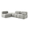 ECKSOFA Links Chenille Stoff Grau - Hellgrau/Schwarz, Kunststoff/Textil (190/285cm) - Makamii