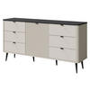 KOMMODE Marly 6S1D RE09 - Kaschmir/Schwarz, Holzwerkstoff/Metall (160/82/40cm) - MIRJAN24