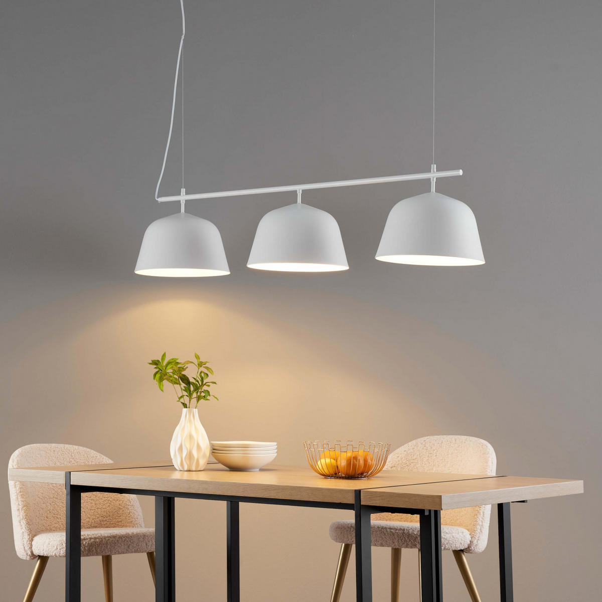HÄNGELEUCHTE Oviedo, Weiß, 126cm - Weiß, Metall (126/126/25cm) - KOSILUM