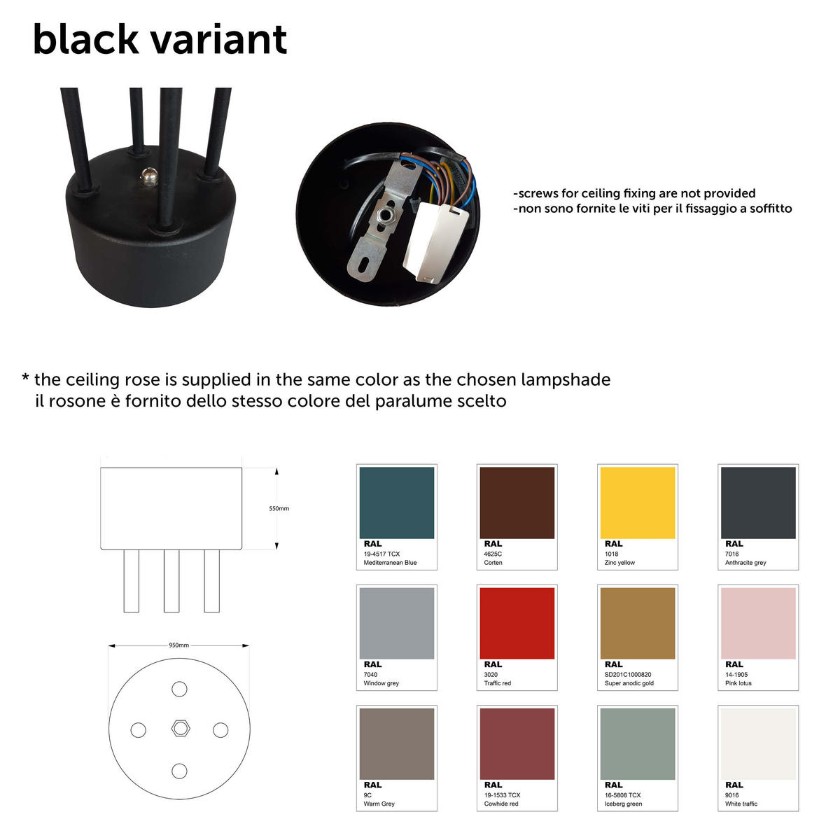 DECKENLEUCHTE - Rot, Metall (60/60/40cm) - Lumicom