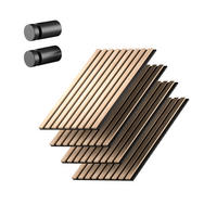 AKUSTIKPANEEL Sonoa, Eiche/Schwarz, 4er Set - Eichefarben/Schwarz, Holzwerkstoff (40/80/1.8cm) - Vicco