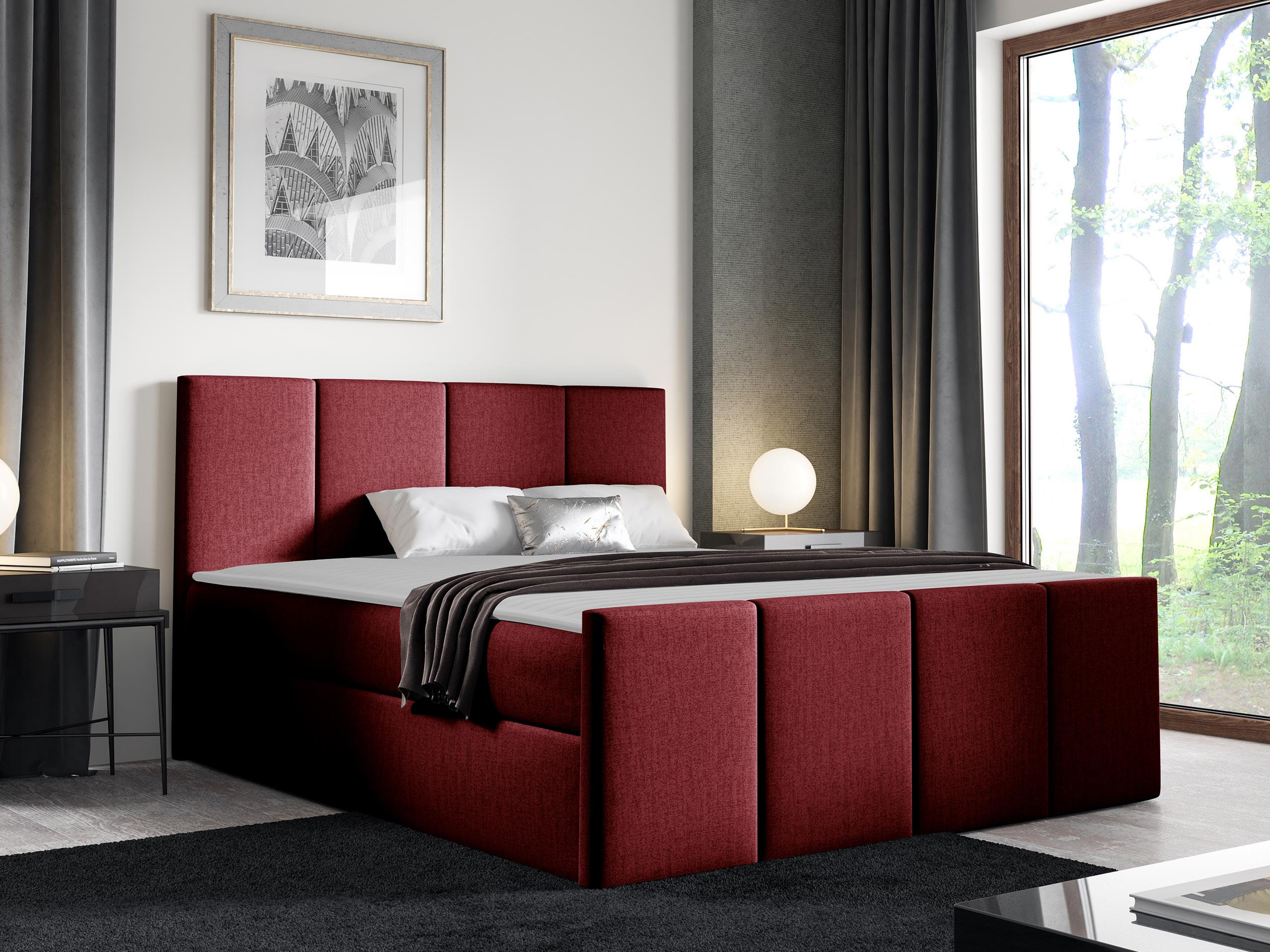 BOXBETT Lars - Bordeaux, Holz (140/200cm) - MIRJAN24