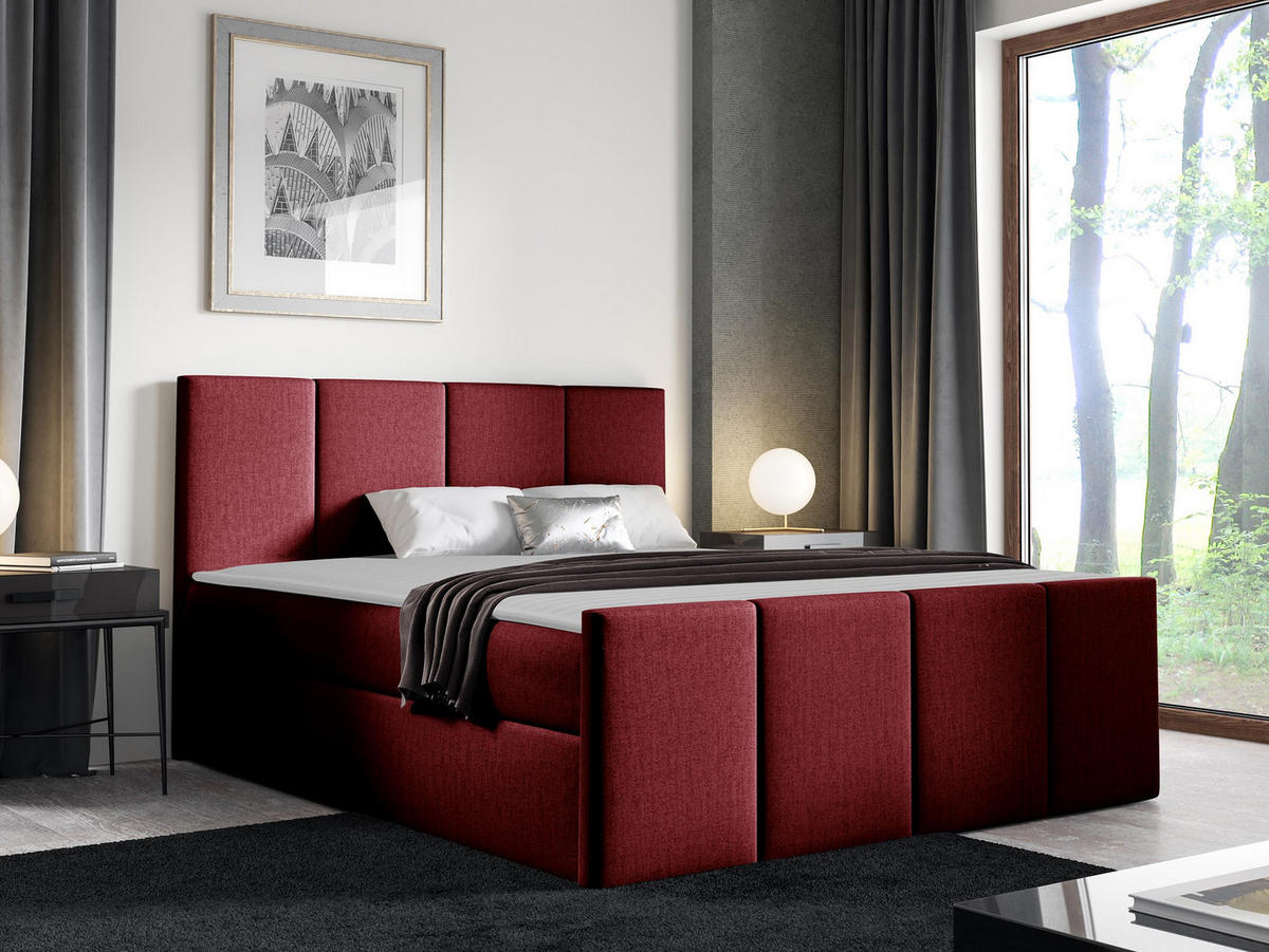 BOXBETT Lars - Bordeaux, Holz (180/200cm) - MIRJAN24