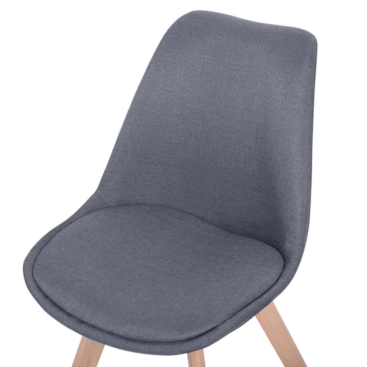 ESSZIMMERSTUHL 2er-Set Polsterbezug Grau Dakota - Grau, Holz/Textil (47/84/43cm) - Beliani