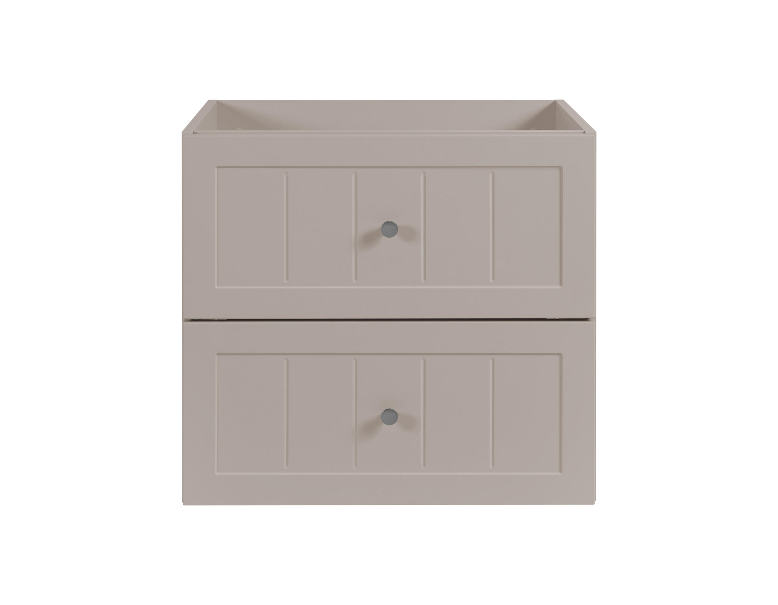 WASCHBECKENUNTERSCHRANK im klassischen Stil, Kaschmir, 60 x 57 x 46 cm - Beige/Silberfarben, Holzwerkstoff (60/57/46cm) - 3XE LIVING