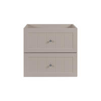 WASCHBECKENUNTERSCHRANK im klassischen Stil, Kaschmir, 60 x 57 x 46 cm - Beige/Silberfarben, Holzwerkstoff (60/57/46cm) - 3XE LIVING