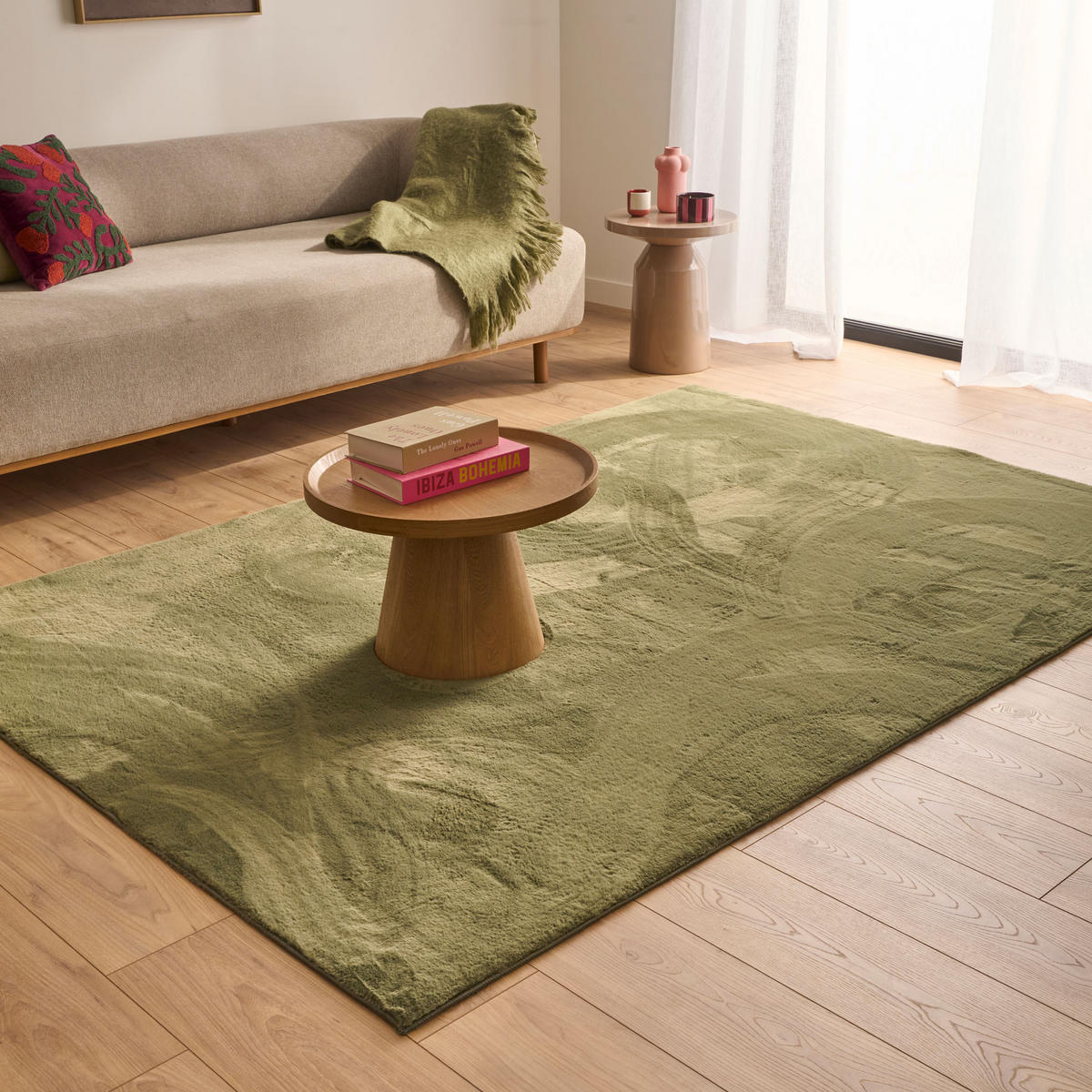TEPPICH uni ultra weich grün Nube 80x150cm - Grün, Textil (80/150cm) - Nazar Rugs