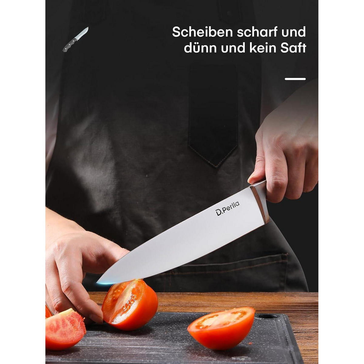 MESSERBLOCK Set 6-teilig Edelstahl Schwarz - Schwarz, Metall