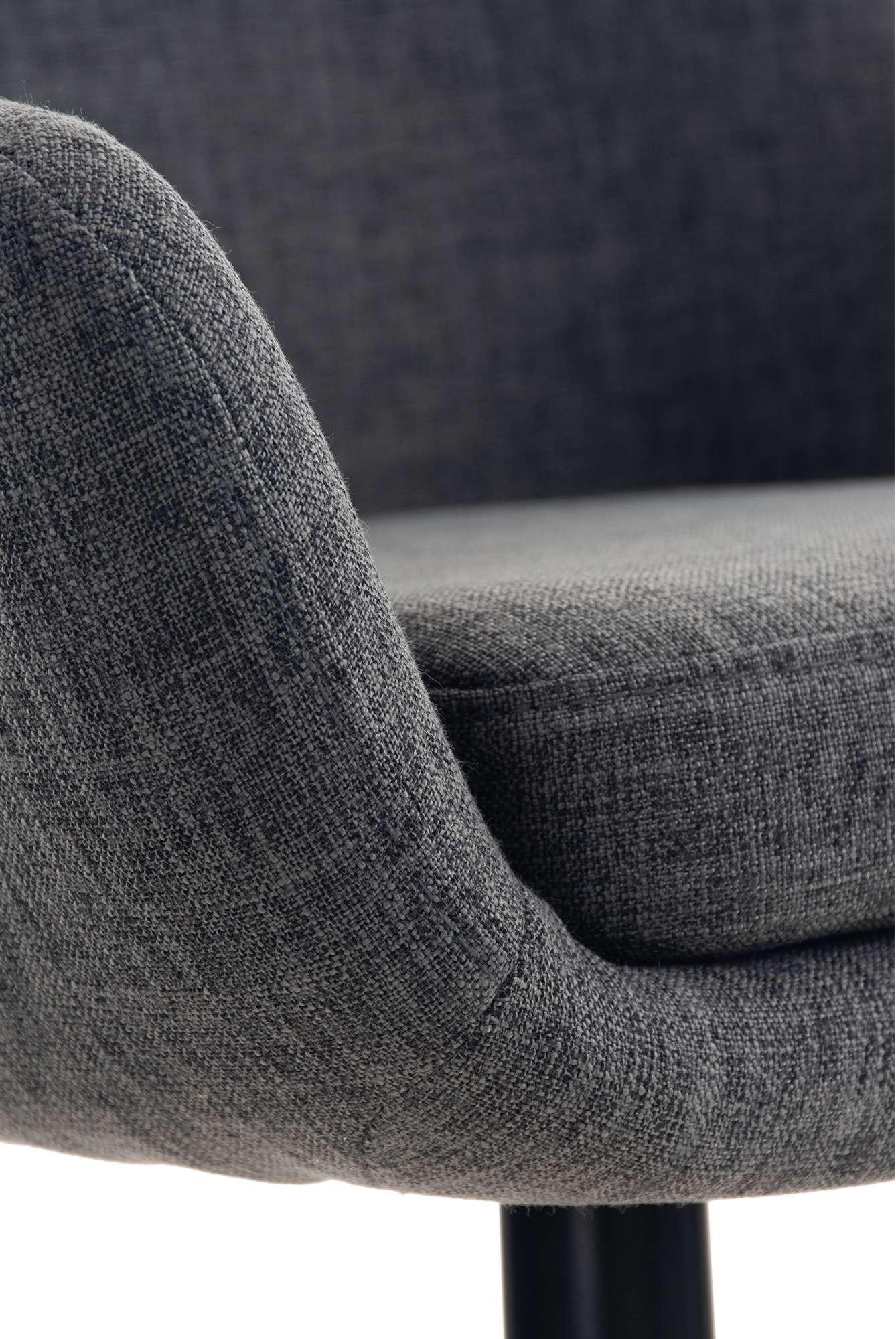 BARHOCKER 2er Set Stoff Dunkelgrau - Eukalyptusholzfarben/Dunkelgrau, Holz/Textil (55/99/46cm) - CLP