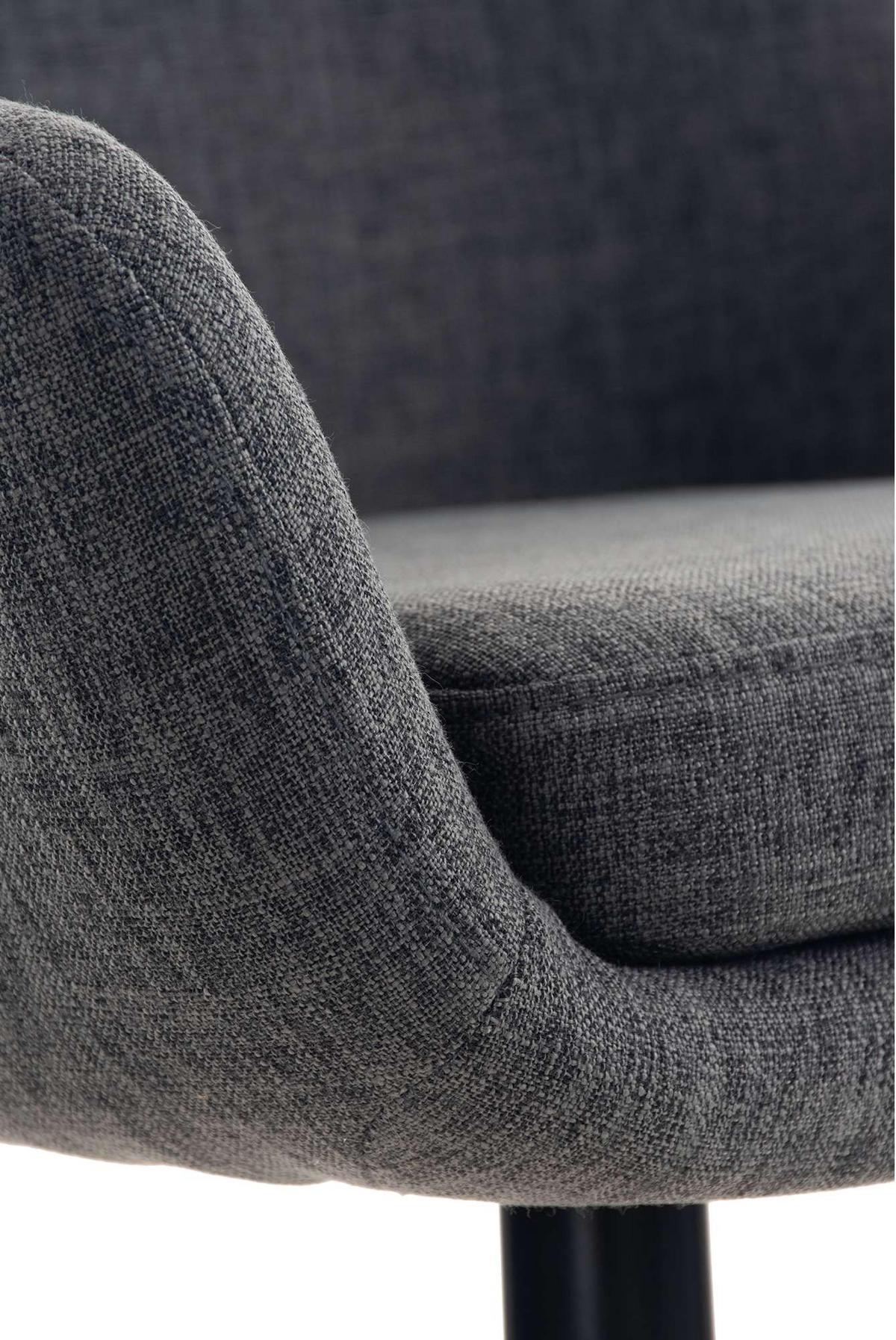 BARHOCKER 2er Set Stoff dunkelgrau - Eukalyptusholzfarben/Dunkelgrau, Holz/Textil (55/99/46cm) - CLP