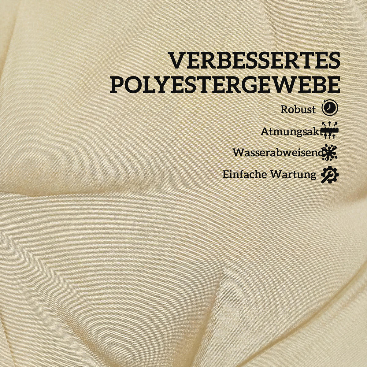 SADA 2 SEDACÍCH POLŠTÁŘŮ Polyester PP-bavlna Béžová - béžová, textil (120/50/8cm) - Outsunny