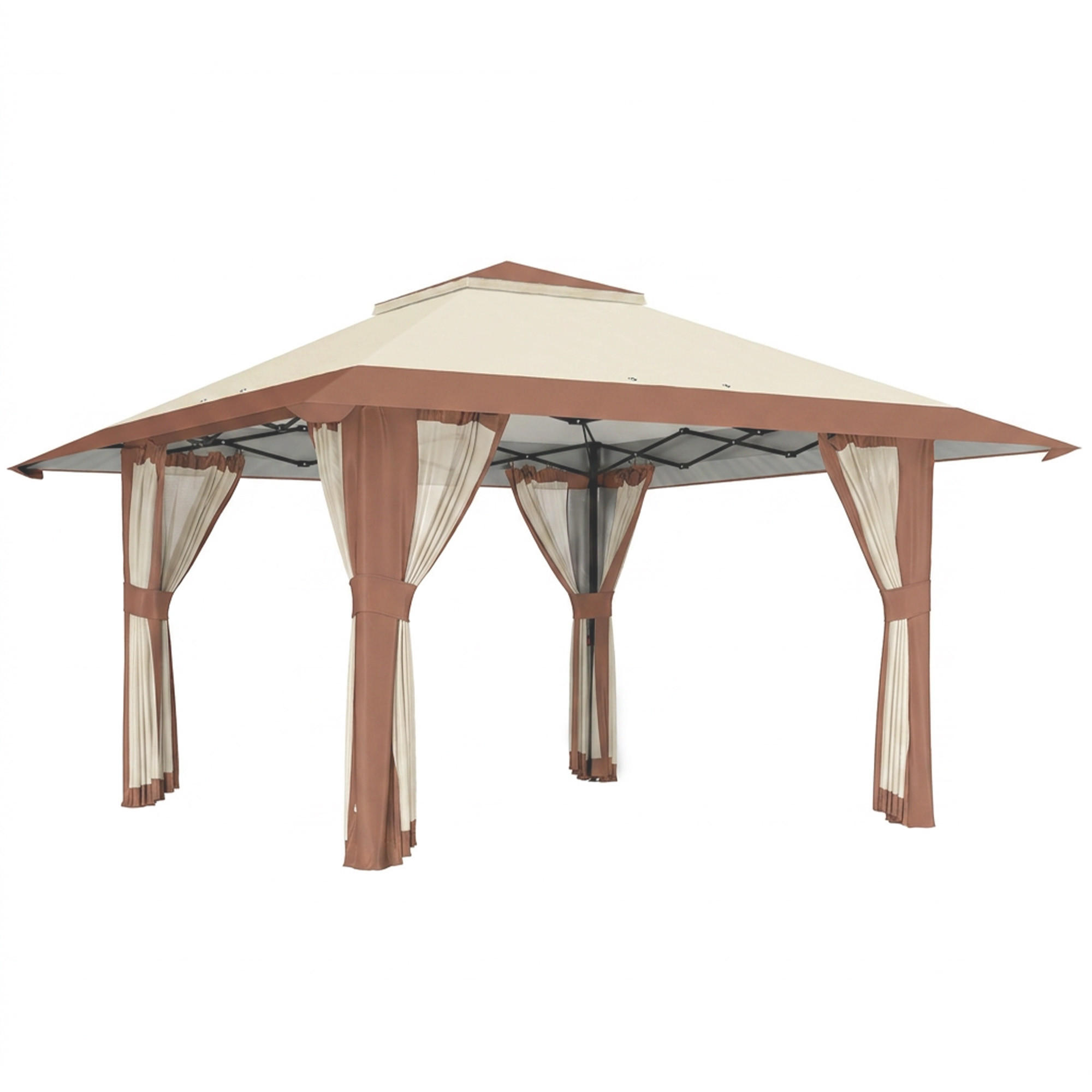 PAVILLON 4x 4m - Beige, Metall (400/288/400cm) - Outsunny
