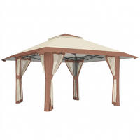 PAVILLON 4x 4m - Beige, Metall (400/288/400cm) - Outsunny