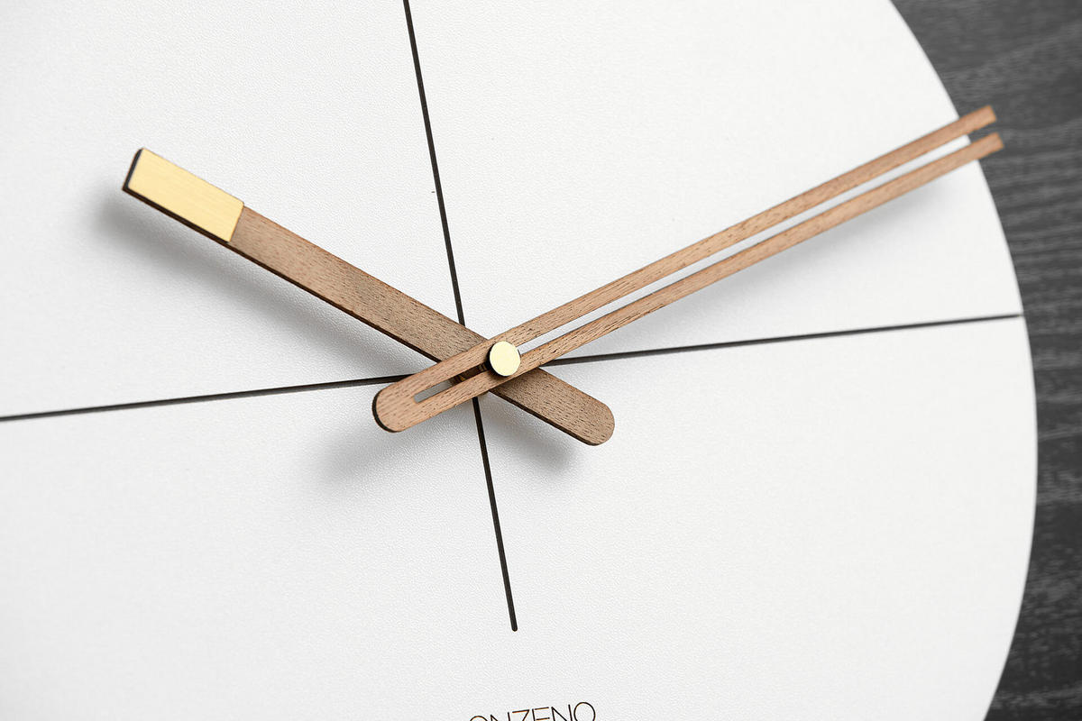 WANDUHR Design Schwarz-Weiß 40/40 cm - Schwarz, Holzwerkstoff (0.78/40/1cm) - ONZENO