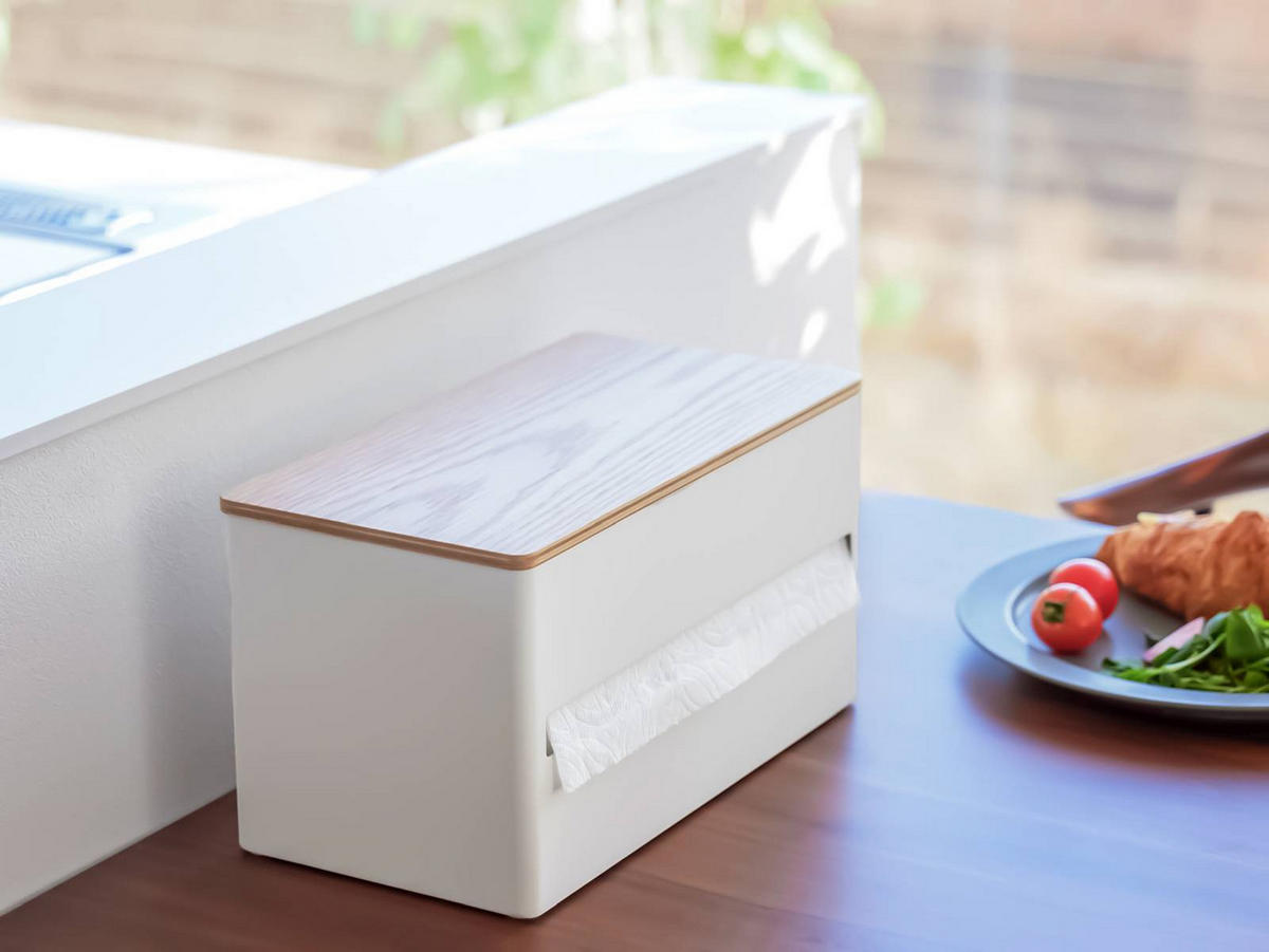 KÜCHENROLLENHALTER Rin weiß 16/31/17 cm - Weiß, Metall (31/17/16cm) - Yamazaki