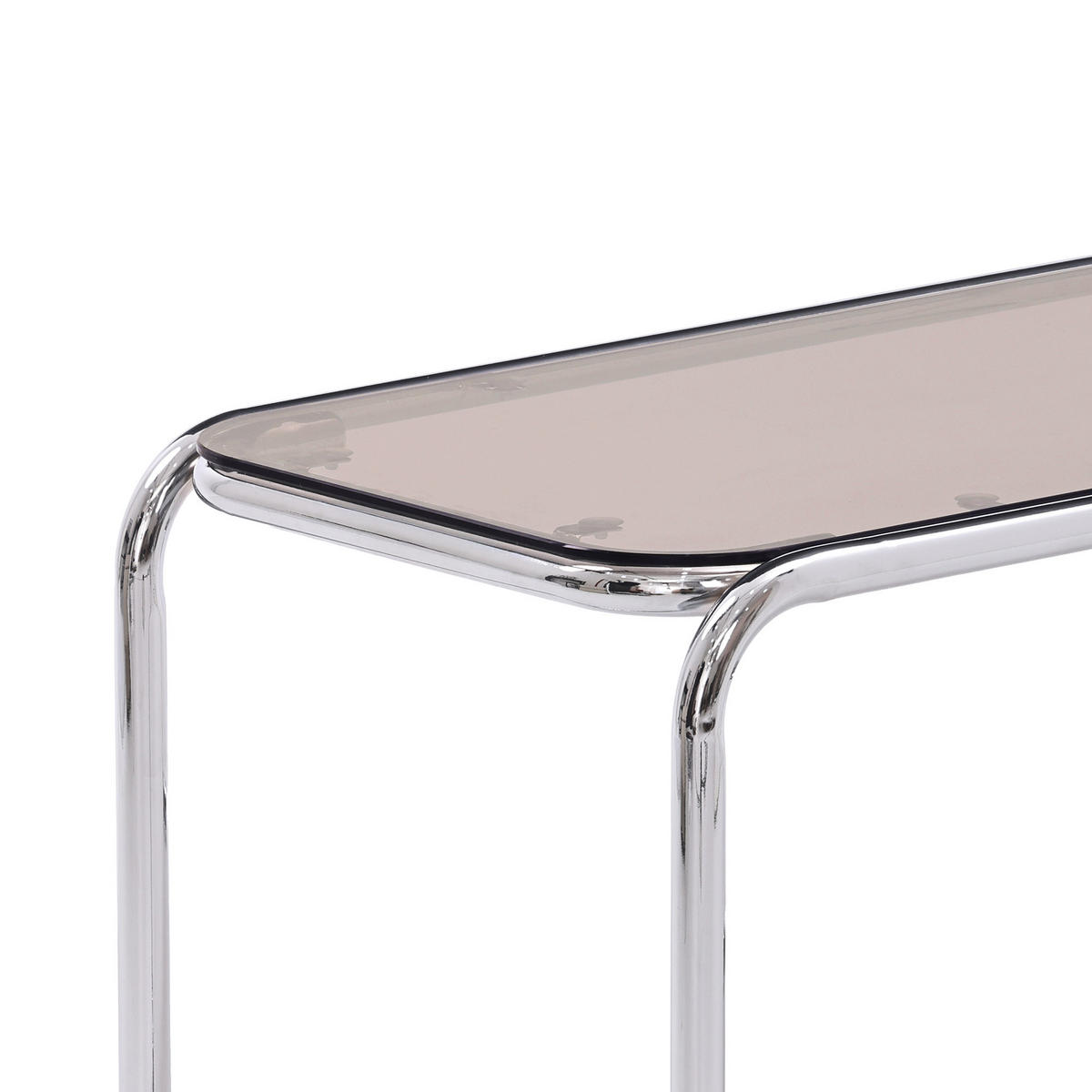 COUCHTISH Amaya aus Metall im modernen Stil mit brauner Glasplatte - Braun/Grau, Metall (90.5/45/43cm) - Sicaan