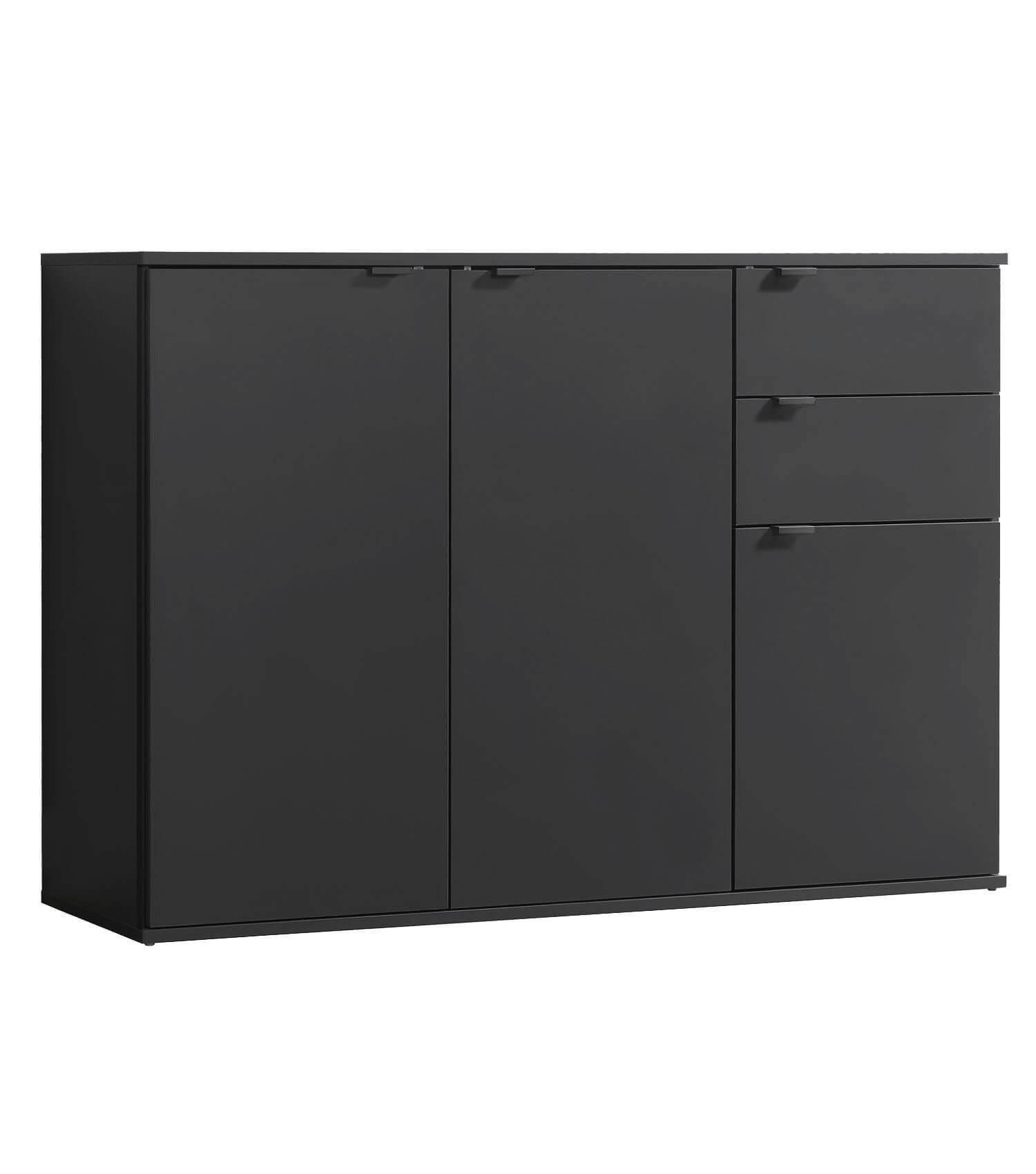KOMMODE Die Elegante - Anthrazit, Holzwerkstoff (117/81/34cm) - Mokebo