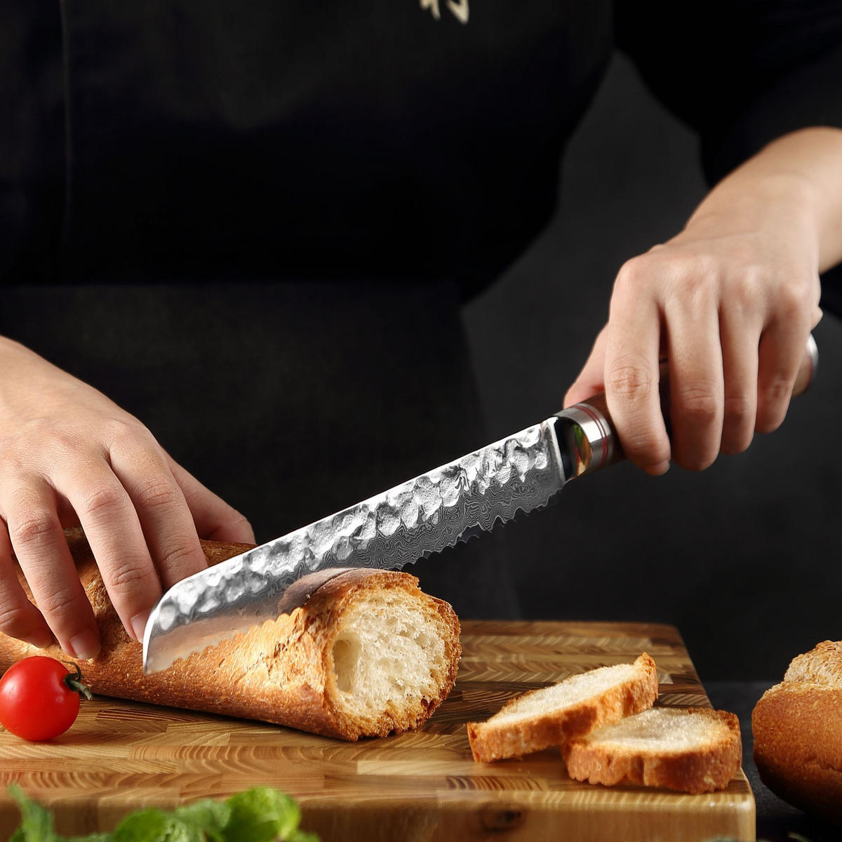 BROTMESSER 20 cm - Nussbaumfarben, Holz/Metall (34cm) - Wakoli