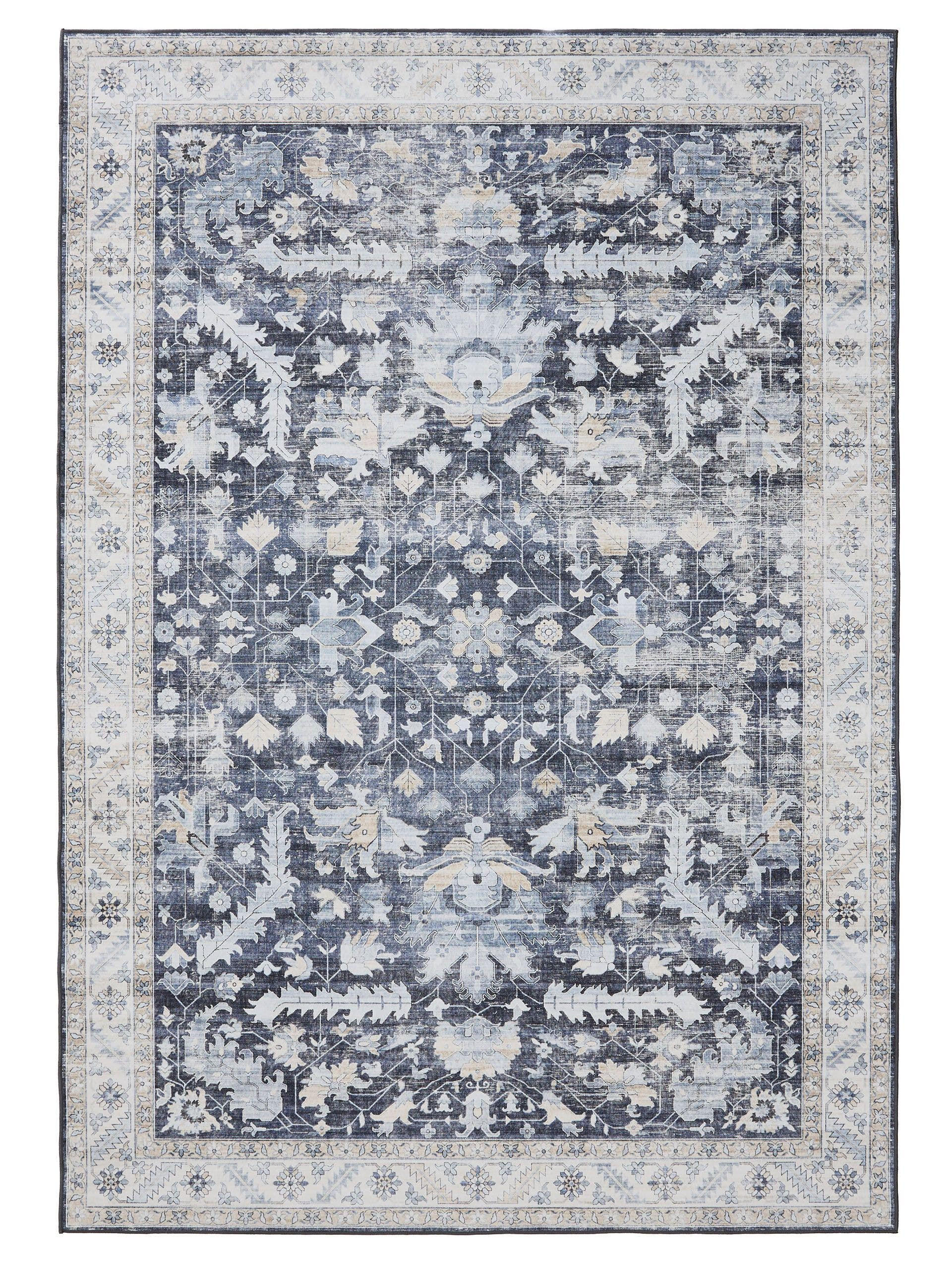 VINTAGE-TEPPICH George waschbar 240x340 cm - Blau, Kunststoff (240/340cm) - benuta