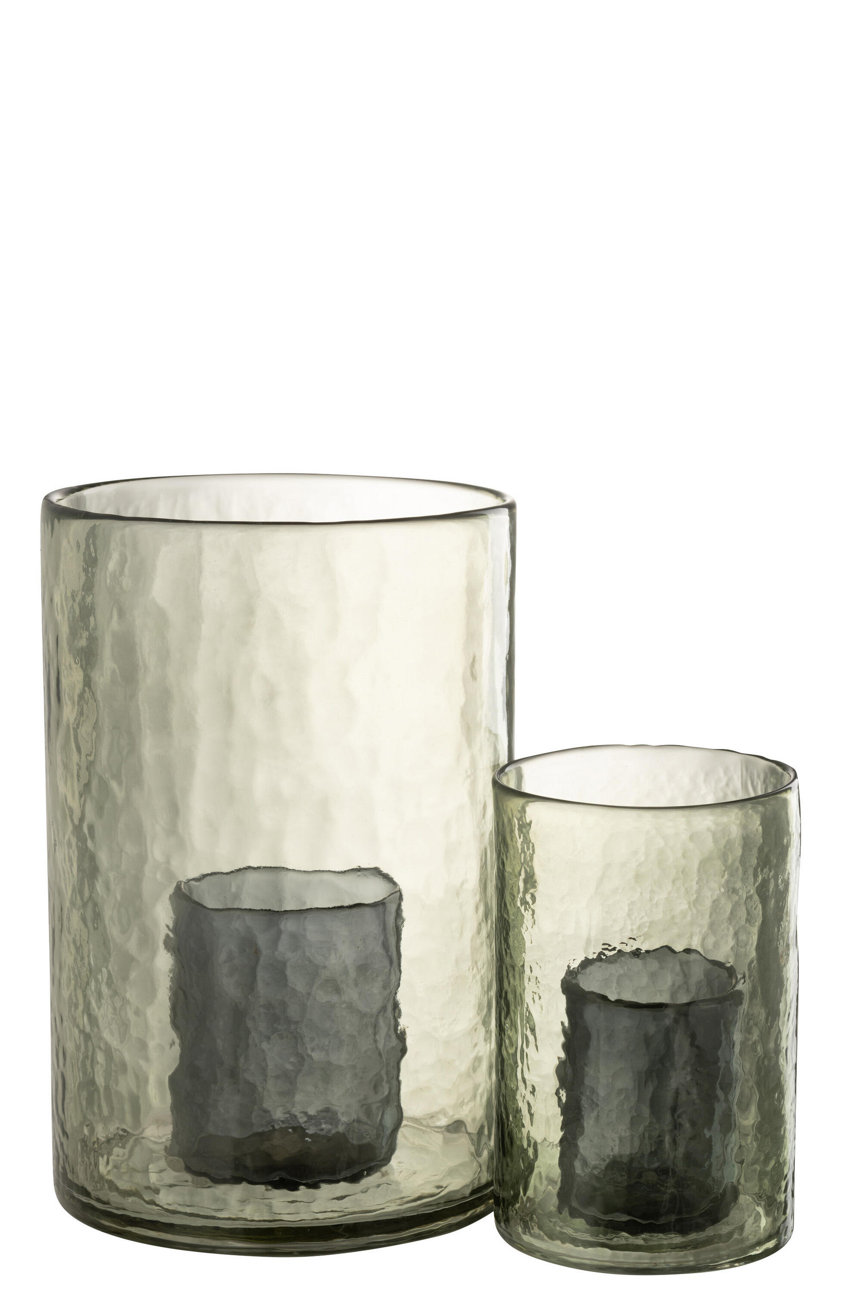 KERZENHALTER DUBBEL - Glas - Grün - L - Grün, Glas (20.5/30.5cm) - J-Line