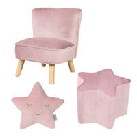 KINDERSESSEL klein 3-tlg. rosa - Rosa, Holzwerkstoff/Textil (70/50/48cm) - Roba