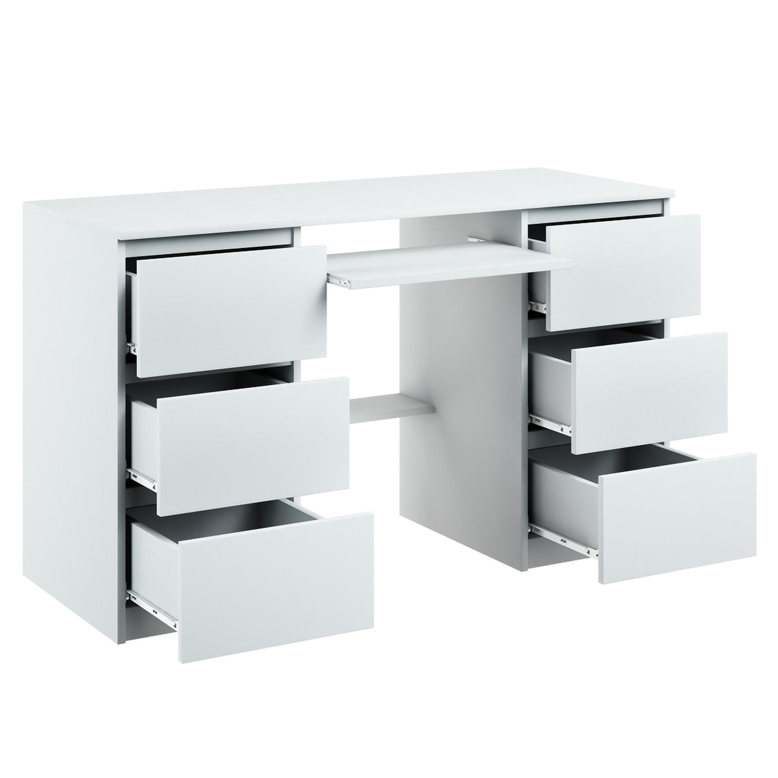 COMPUTERTISCH Bella B2 weiss - Weiß, Holzwerkstoff (50/127/76cm) - roe furniture