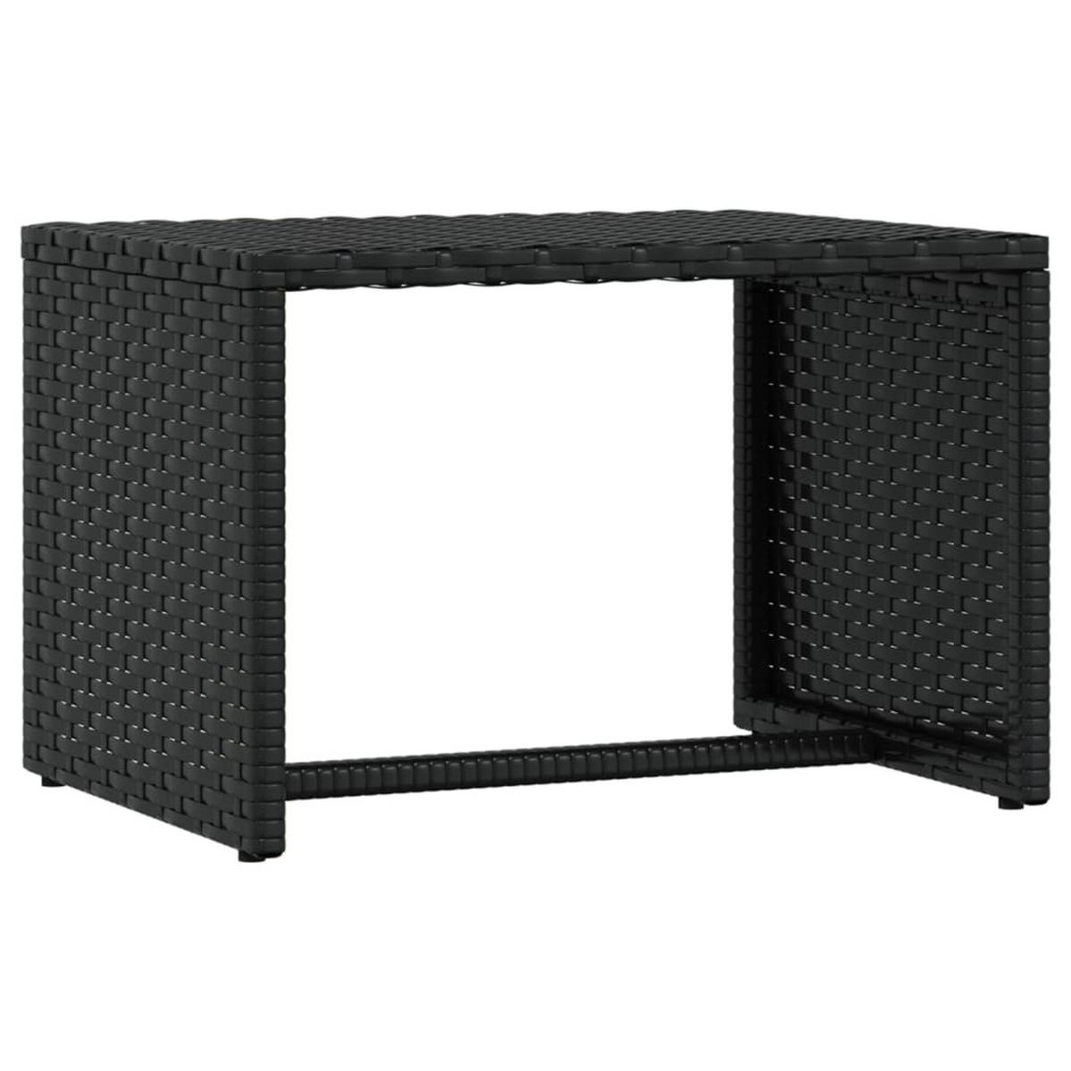SONNENLIEGEN 2 Stk. Mit Tisch Schwarz Poly Rattan - Schwarz, Kunststoff (55/62/201cm) - vidaXL