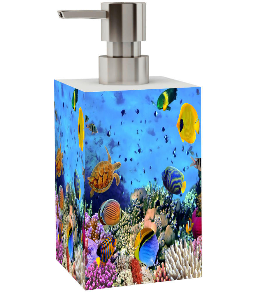 Sanilo Seifenspender Blau, Hellblau, Gelb, Beige 7x12x7 cm