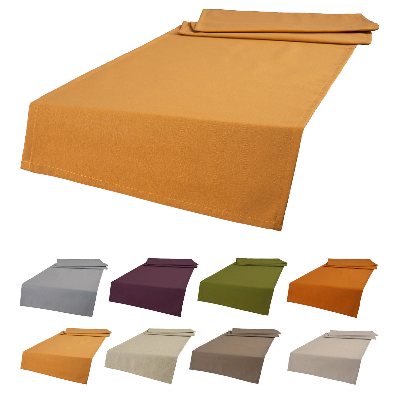 XL-TISCHLÄUFER Wunschton safran-gelb 40/220 cm - Gelb, Textil (40/220cm) - beties Heimtextil