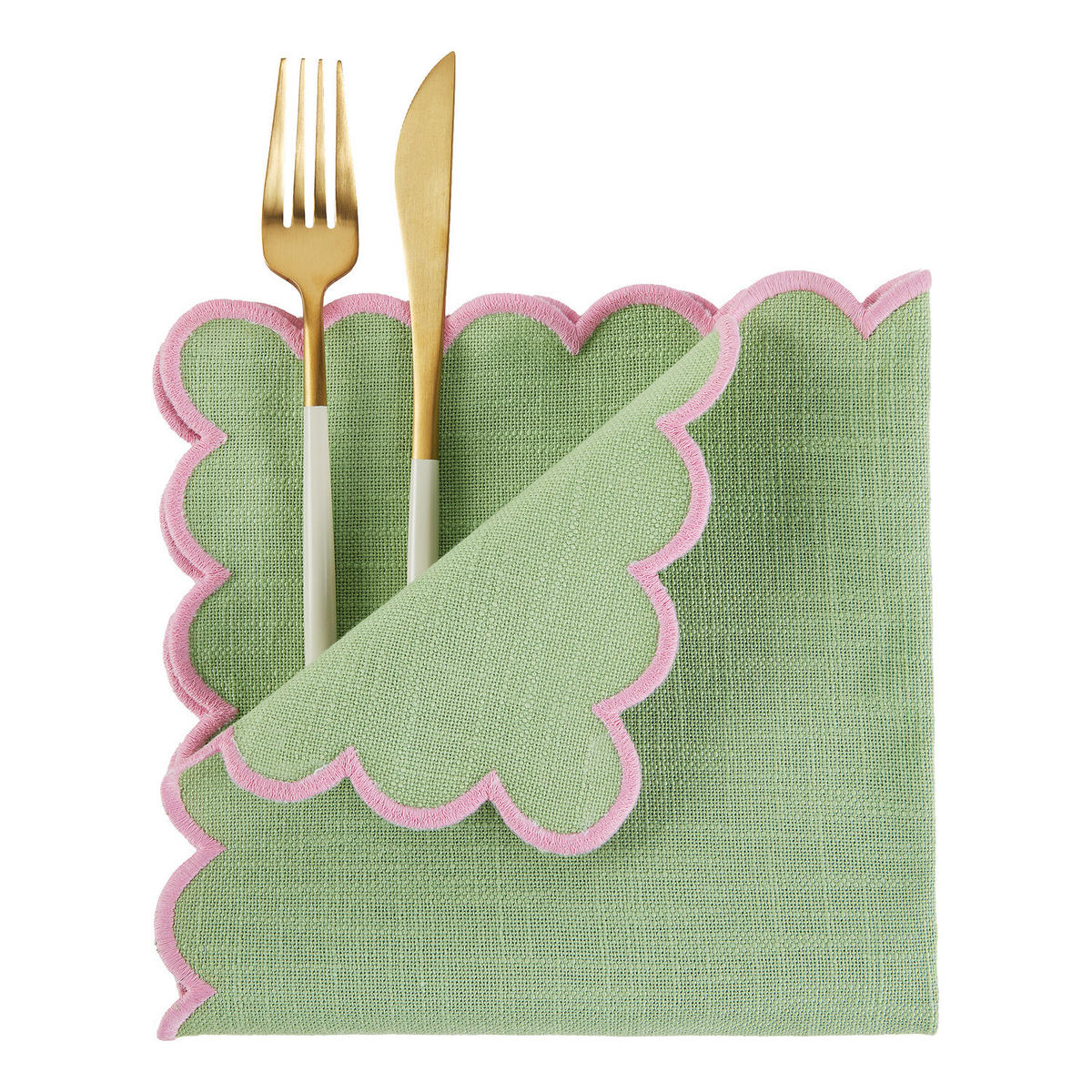 SERVIETTE (6er Set) Summer Cheer - Pink/Grün, Textil (42/42cm) - Butlers