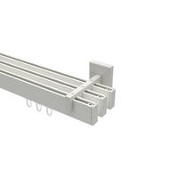 INNENLAUF-GARDINENSTANGEN-SET Smartline Paxo 280 cm (geteilt in 2 x 140 cm), 3-läufig, 14x35 mm Weiß - Weiß, Metall (280cm) - INTERDECO