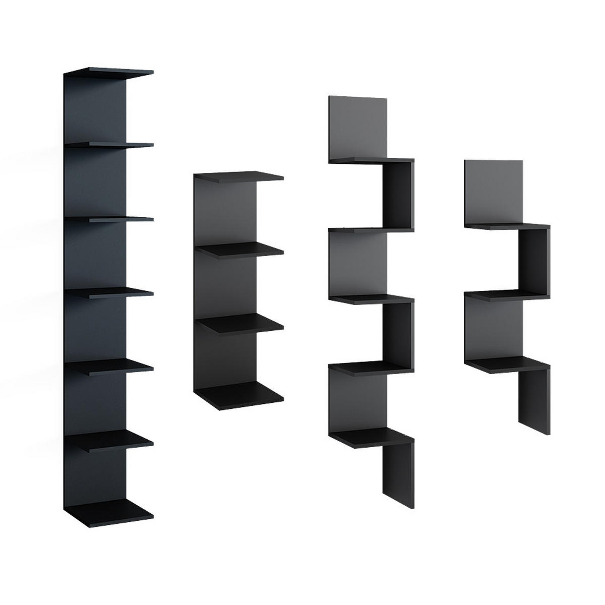 WANDREGAL Paolo Schwarz 30 x 190 cm - Schwarz, Holzwerkstoff (30/190/28cm) - Vicco